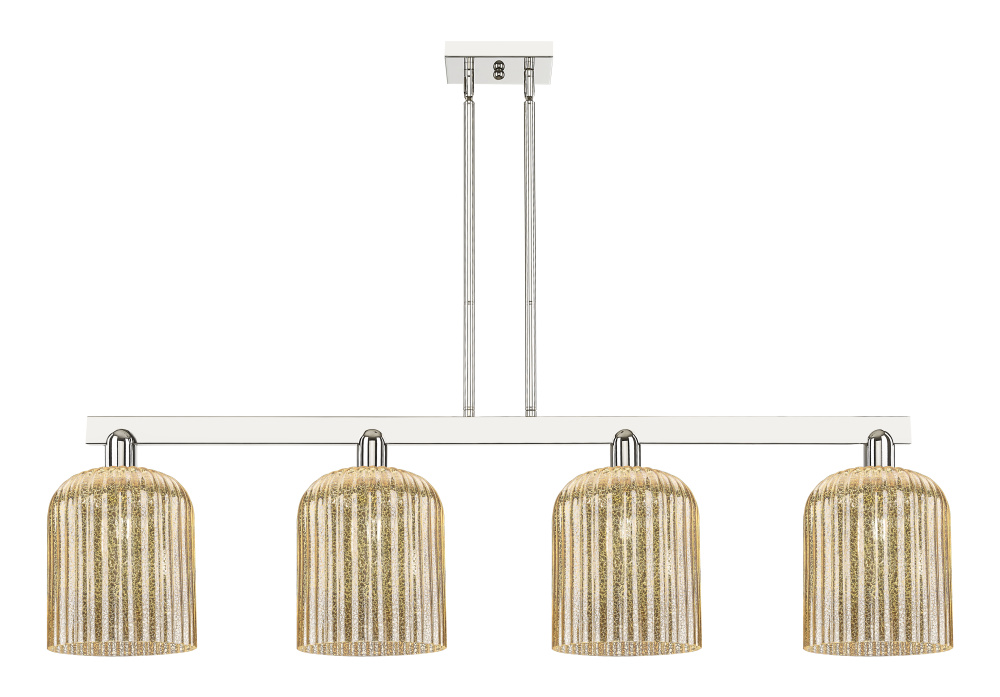 Bridal Veil - 4 Light - 51 inch - Polished Nickel - Stem hung - Island Light