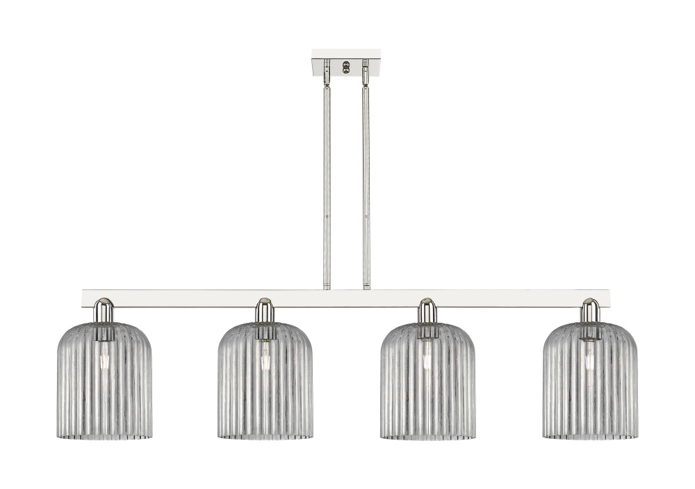 Bridal Veil - 4 Light - 51 inch - Polished Nickel - Stem hung - Island Light