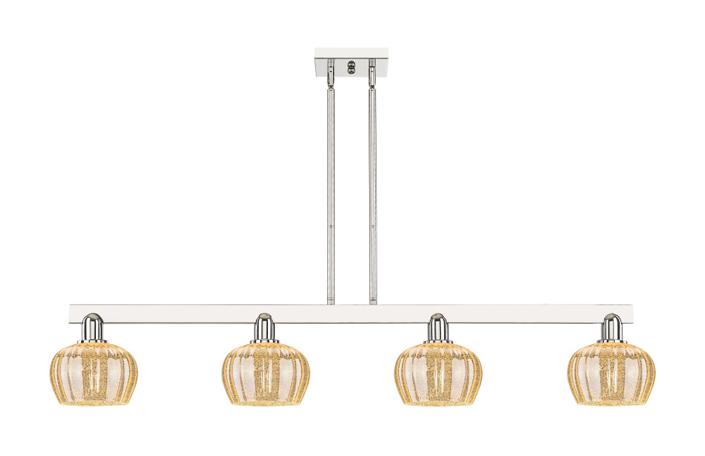 Fenton - 4 Light - 49 inch - Polished Nickel - Stem hung - Island Light