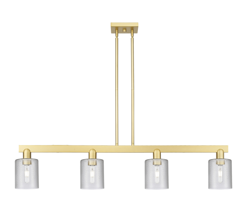 Cobbleskill - 4 Light - 48 inch - Satin Gold - Stem hung - Island Light