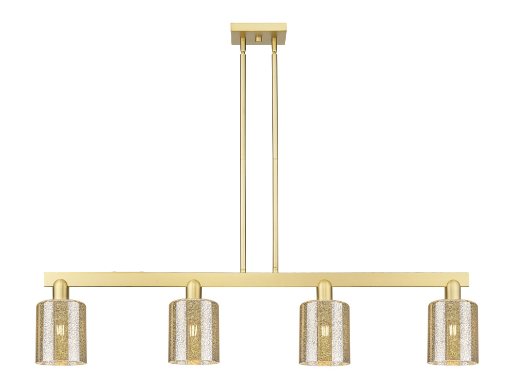 Cobbleskill - 4 Light - 48 inch - Satin Gold - Stem hung - Island Light