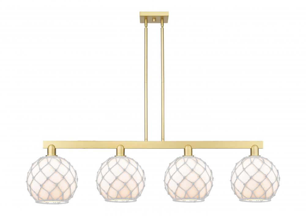 Farmhouse Rope - 4 Light - 53 inch - Satin Gold - Stem hung - Island Light