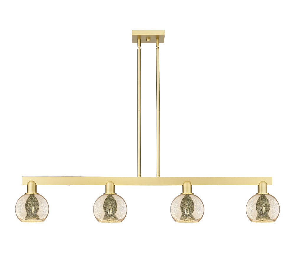 Athens - 4 Light - 49 inch - Satin Gold - Stem hung - Island Light