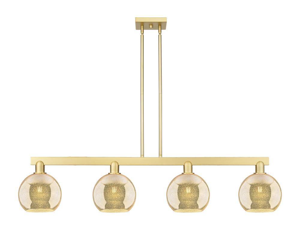 Athens - 4 Light - 51 inch - Satin Gold - Stem hung - Island Light