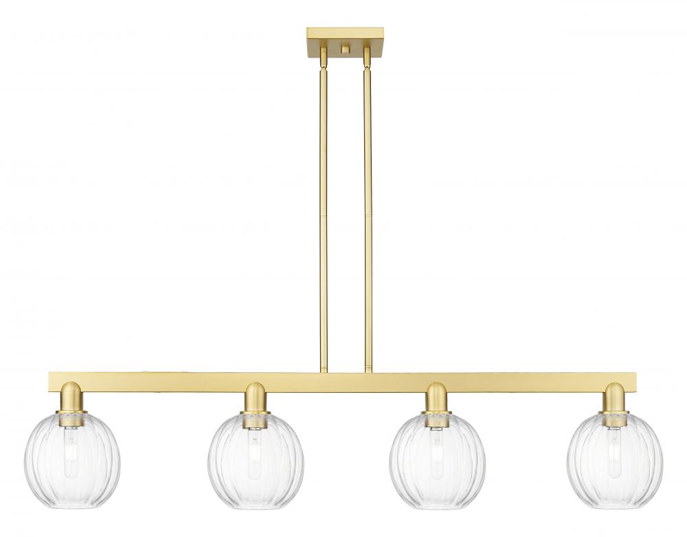 Preston Globe - 4 Light - 48 inch - Satin Gold - Stem hung - Island Light