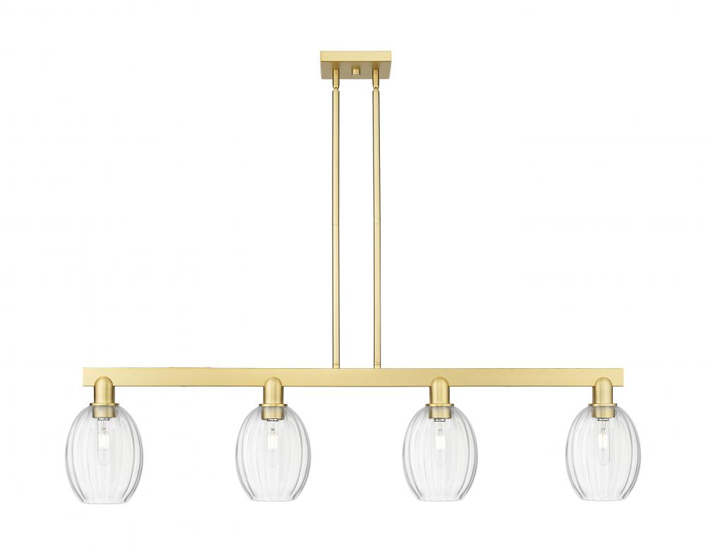 Preston Bulb - 4 Light - 48 inch - Satin Gold - Stem hung - Island Light