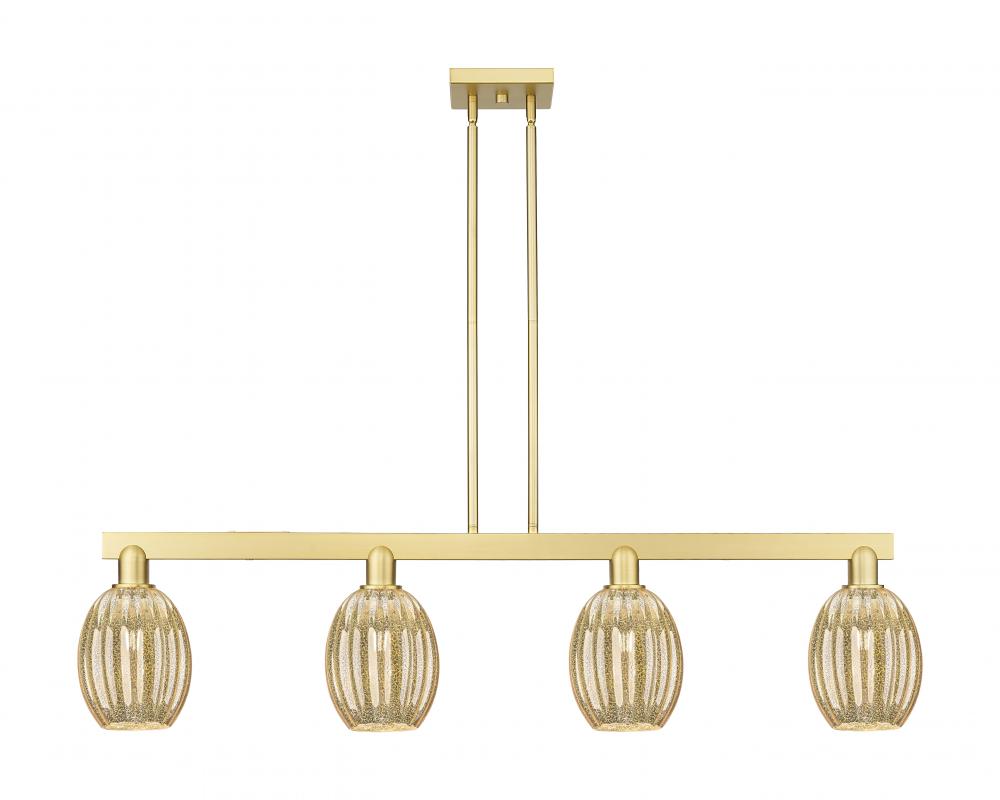 Preston Bulb - 4 Light - 48 inch - Satin Gold - Stem hung - Island Light