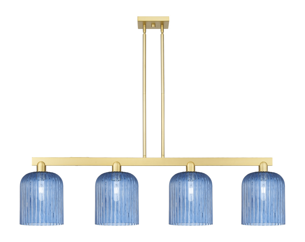 Bridal Veil - 4 Light - 51 inch - Satin Gold - Stem hung - Island Light