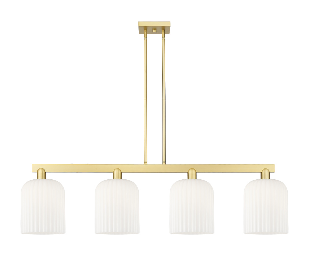 Bridal Veil - 4 Light - 51 inch - Satin Gold - Stem hung - Island Light