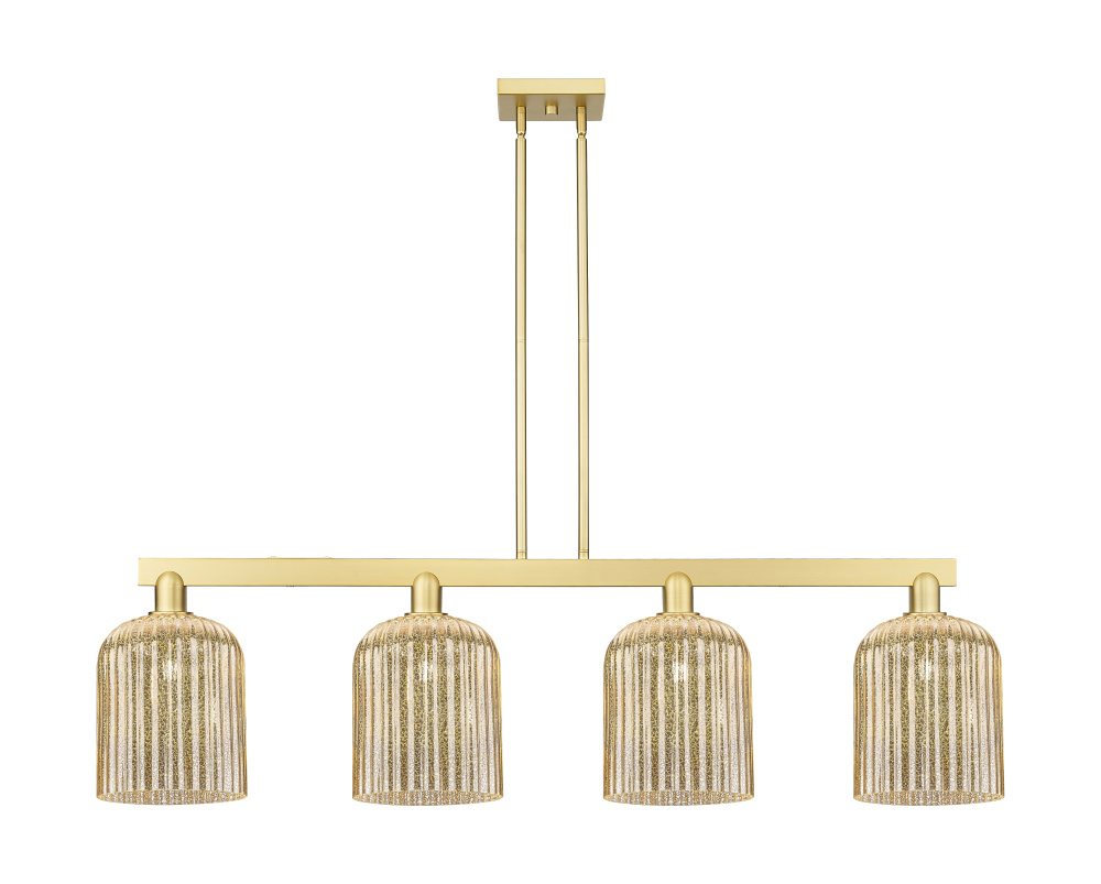 Bridal Veil - 4 Light - 51 inch - Satin Gold - Stem hung - Island Light