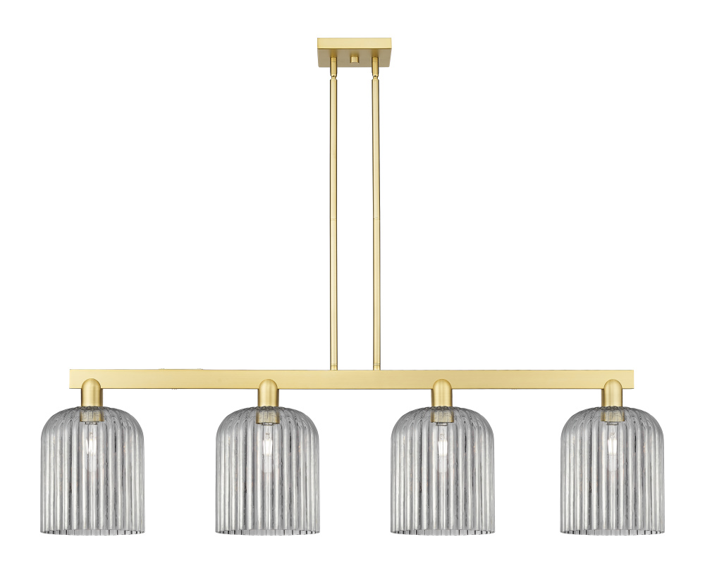 Bridal Veil - 4 Light - 51 inch - Satin Gold - Stem hung - Island Light