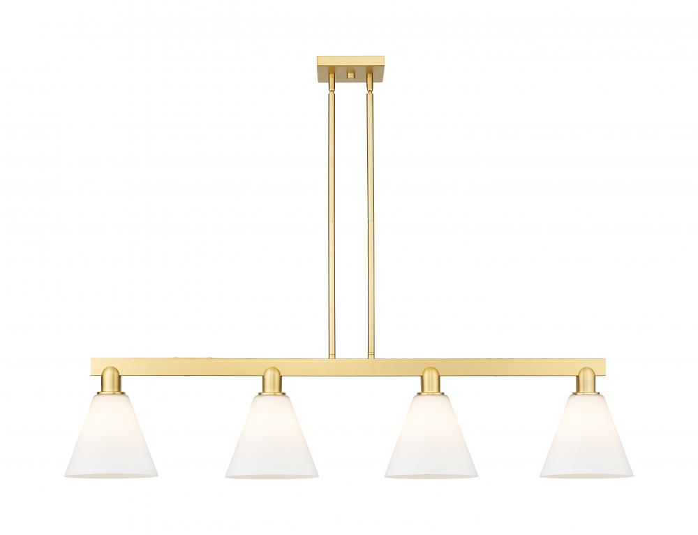 Berkshire Glass - 4 Light - 51 inch - Satin Gold - Stem hung - Island Light