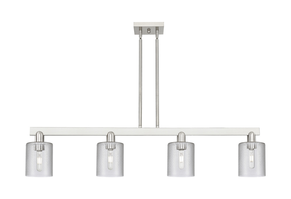 Cobbleskill - 4 Light - 48 inch - Brushed Satin Nickel - Stem hung - Island Light
