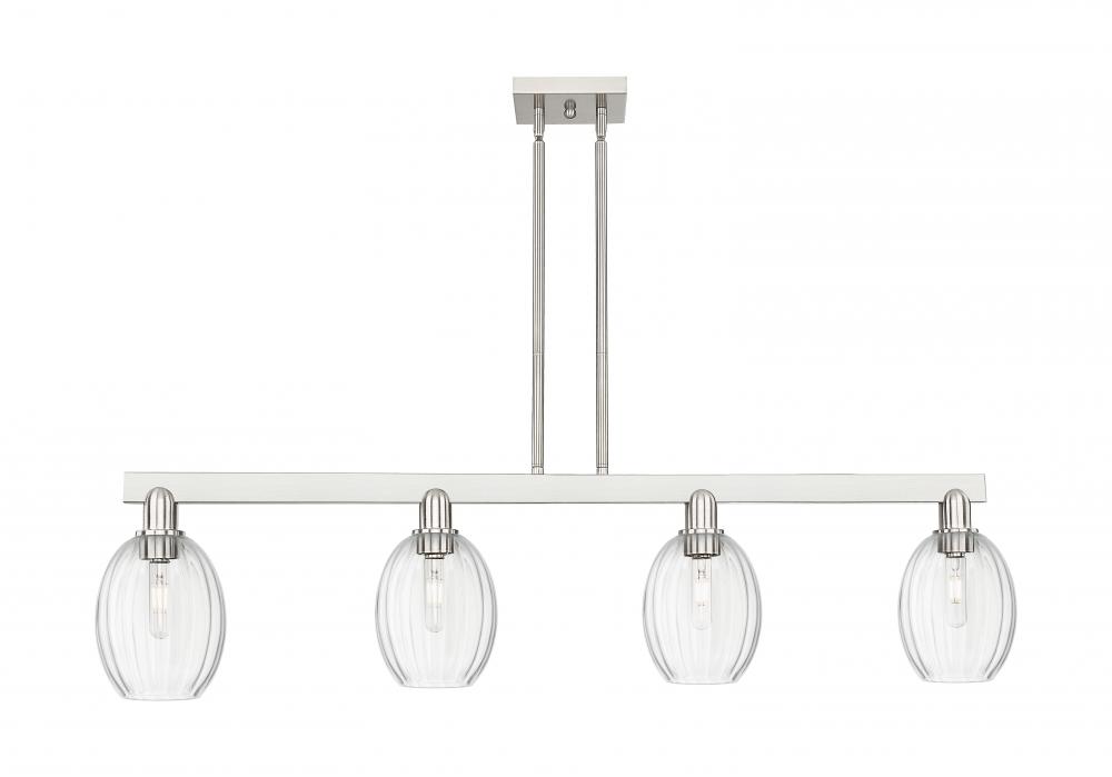 Preston Bulb - 4 Light - 48 inch - Brushed Satin Nickel - Stem hung - Island Light