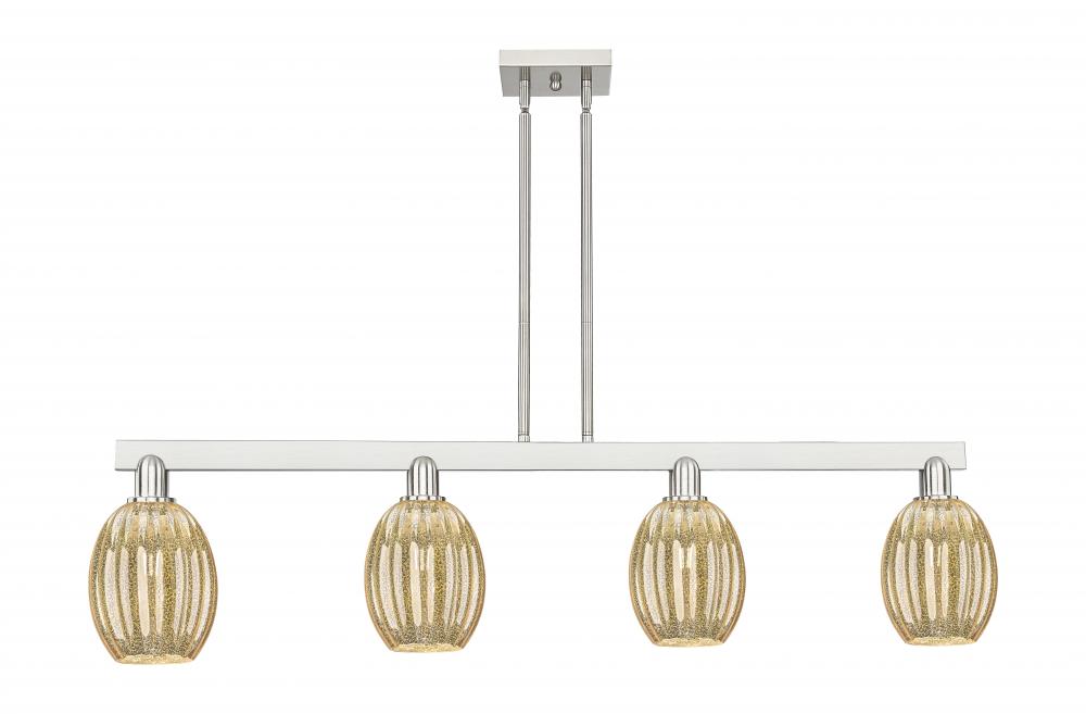 Preston Bulb - 4 Light - 48 inch - Brushed Satin Nickel - Stem hung - Island Light