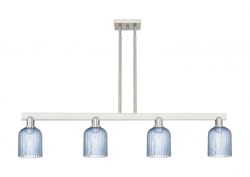 Bridal Veil - 4 Light - 48 inch - Brushed Satin Nickel - Stem hung - Island Light