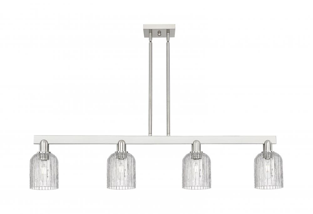 Bridal Veil - 4 Light - 48 inch - Brushed Satin Nickel - Stem hung - Island Light