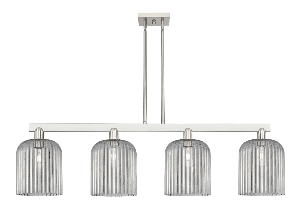 Bridal Veil - 4 Light - 51 inch - Brushed Satin Nickel - Stem hung - Island Light