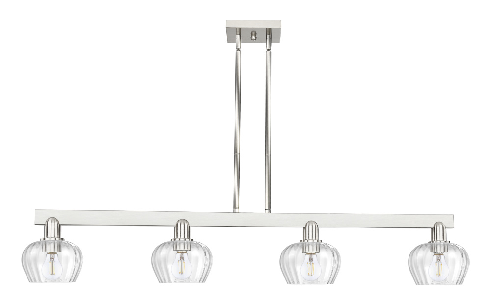 Fenton - 4 Light - 49 inch - Brushed Satin Nickel - Stem hung - Island Light