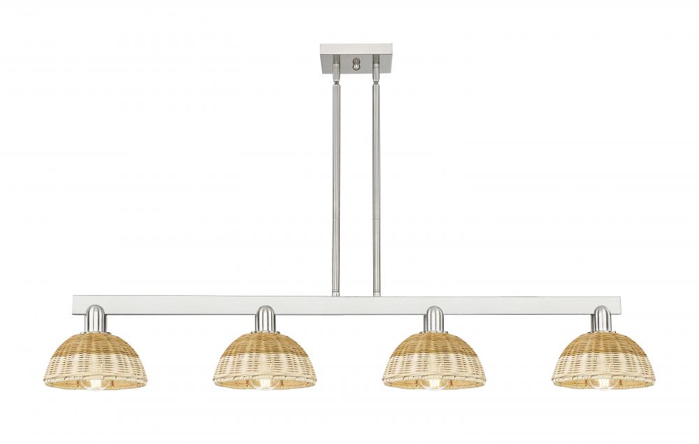 Natural Ballston Dome - 4 Light - 48 inch - Brushed Satin Nickel - Stem hung - Island Light