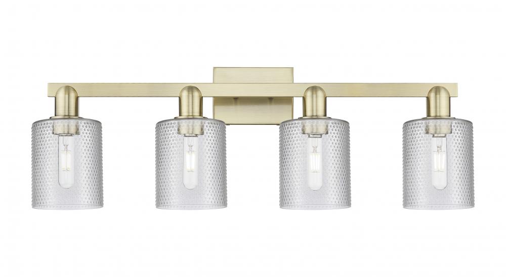 Cobbleskill - 4 Light - 32 inch - Antique Brass - Bath Vanity Light