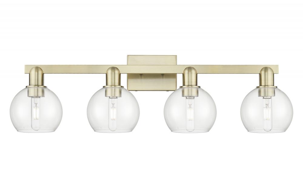 Athens - 4 Light - 33 inch - Antique Brass - Bath Vanity Light