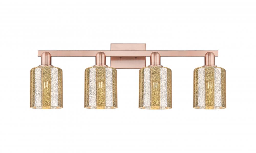 Cobbleskill - 4 Light - 32 inch - Antique Copper - Bath Vanity Light