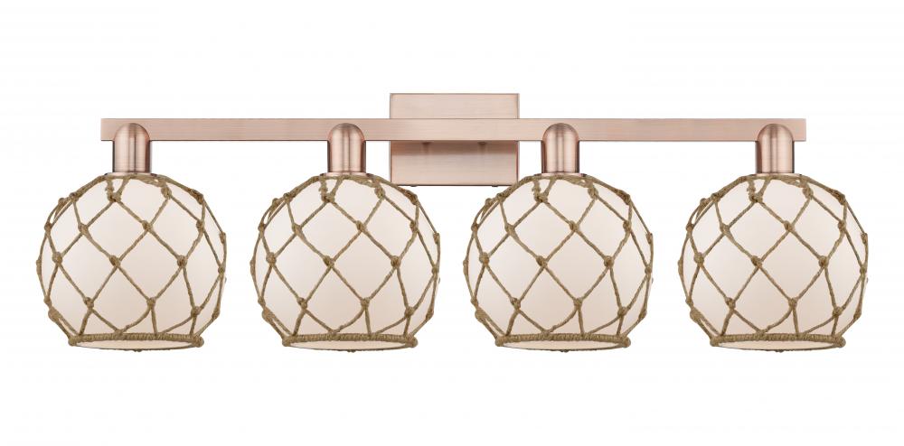 Farmhouse Rope - 4 Light - 35 inch - Antique Copper - Bath Vanity Light