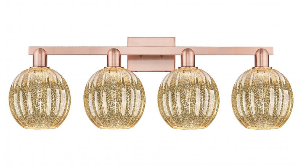 Preston Globe - 4 Light - 36 inch - Antique Copper - Bath Vanity Light