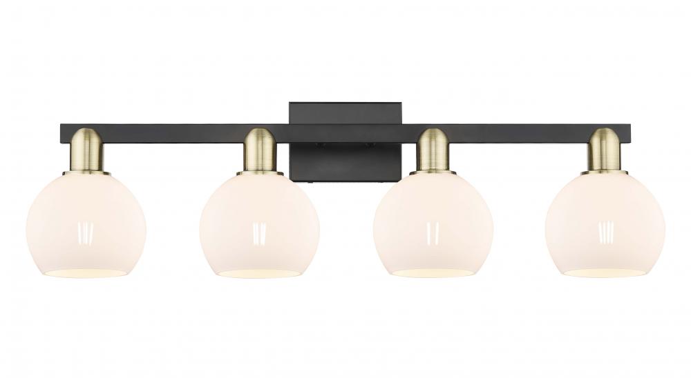 Athens - 4 Light - 33 inch - Black Antique Brass - Bath Vanity Light