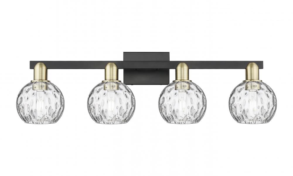 Athens Water Glass - 4 Light - 33 inch - Black Antique Brass - Bath Vanity Light