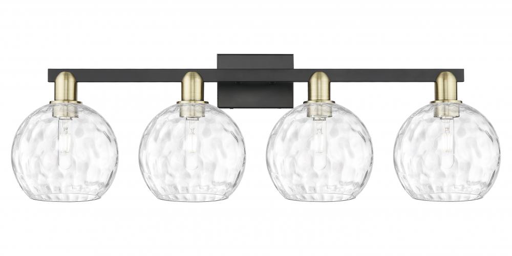 Athens Water Glass - 4 Light - 35 inch - Black Antique Brass - Bath Vanity Light