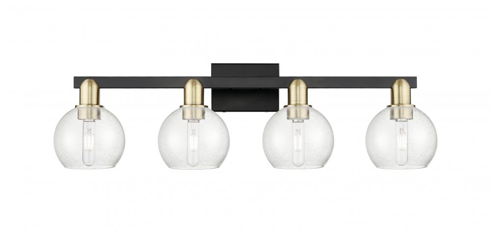 Athens - 4 Light - 33 inch - Black Antique Brass - Bath Vanity Light