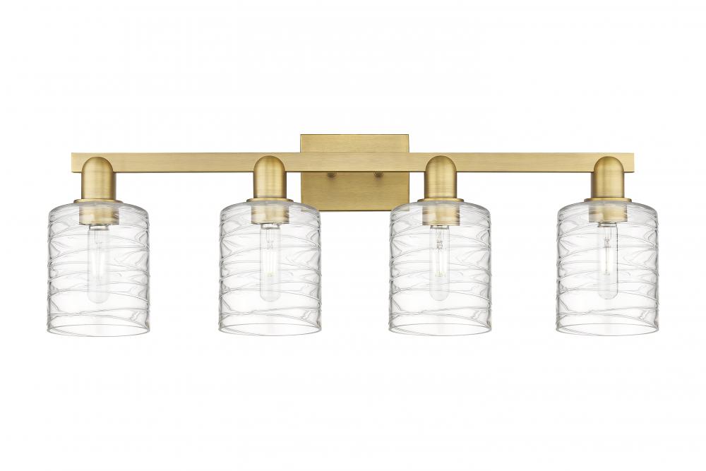 Cobbleskill - 4 Light - 32 inch - Brushed Brass - Bath Vanity Light