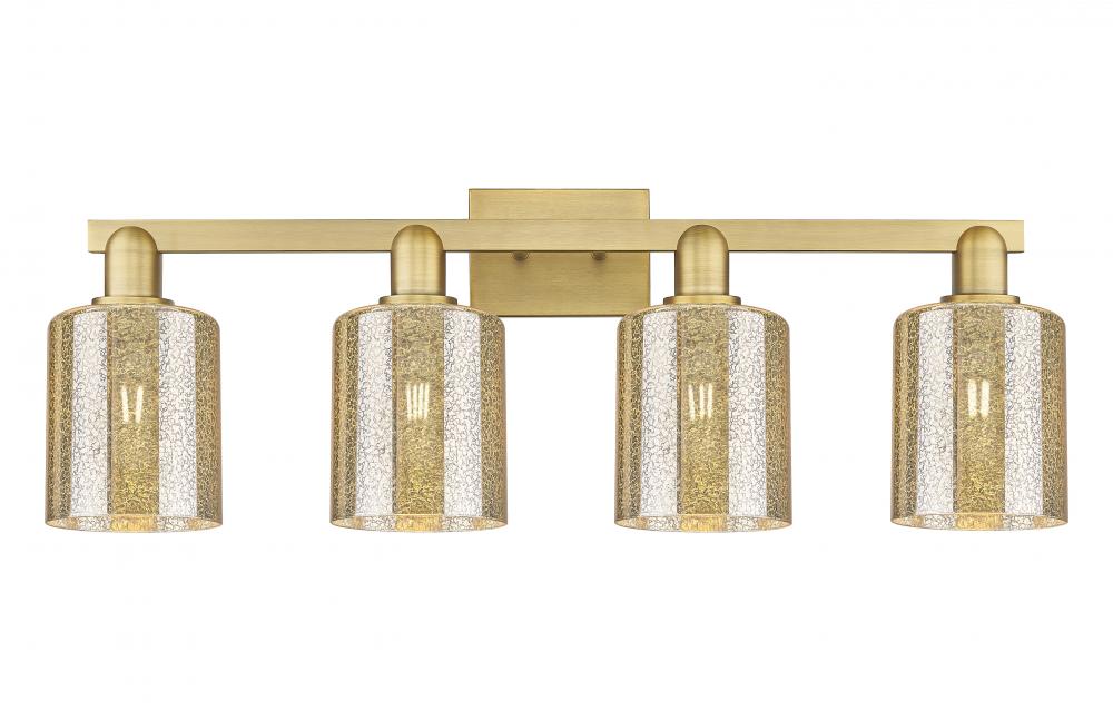 Cobbleskill - 4 Light - 32 inch - Brushed Brass - Bath Vanity Light