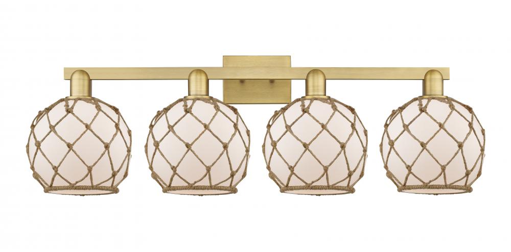 Farmhouse Rope - 4 Light - 35 inch - Brushed Brass - Bath Vanity Light