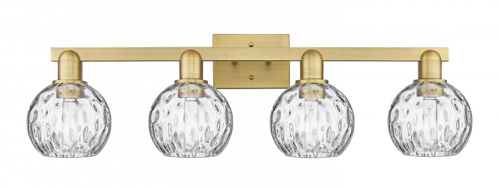 Athens Water Glass - 4 Light - 33 inch - Brushed Brass - Bath Vanity Light