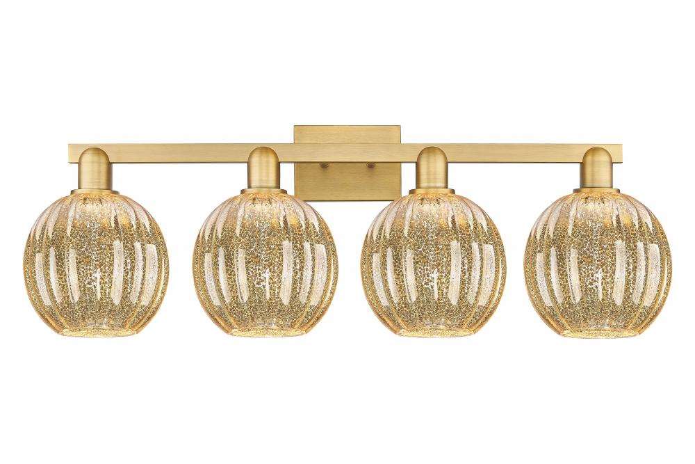 Preston Globe - 4 Light - 36 inch - Brushed Brass - Bath Vanity Light