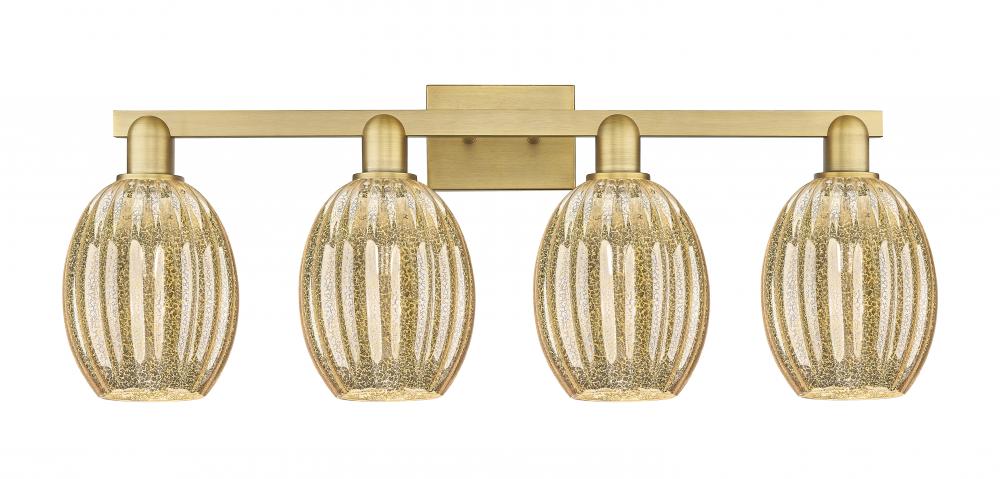 Preston Bulb - 4 Light - 36 inch - Brushed Brass - Bath Vanity Light