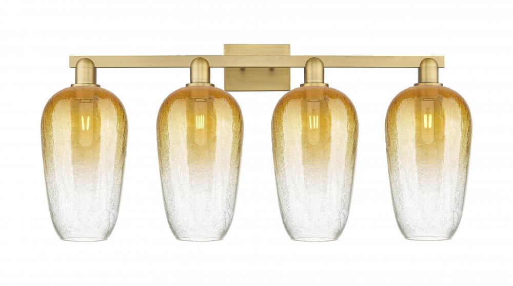 Brookhaven Flute - 4 Light - 36 inch - Brushed Brass - Bath Vanity Light