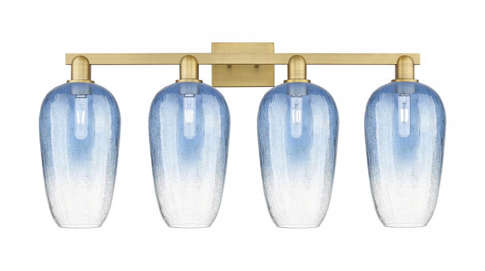 Brookhaven Flute - 4 Light - 36 inch - Brushed Brass - Bath Vanity Light