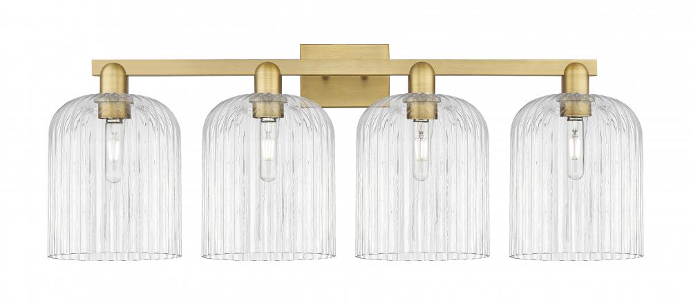 Bridal Veil - 4 Light - 35 inch - Brushed Brass - Bath Vanity Light
