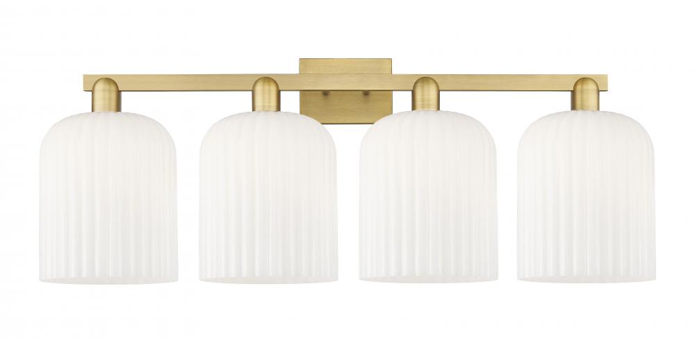 Bridal Veil - 4 Light - 35 inch - Brushed Brass - Bath Vanity Light