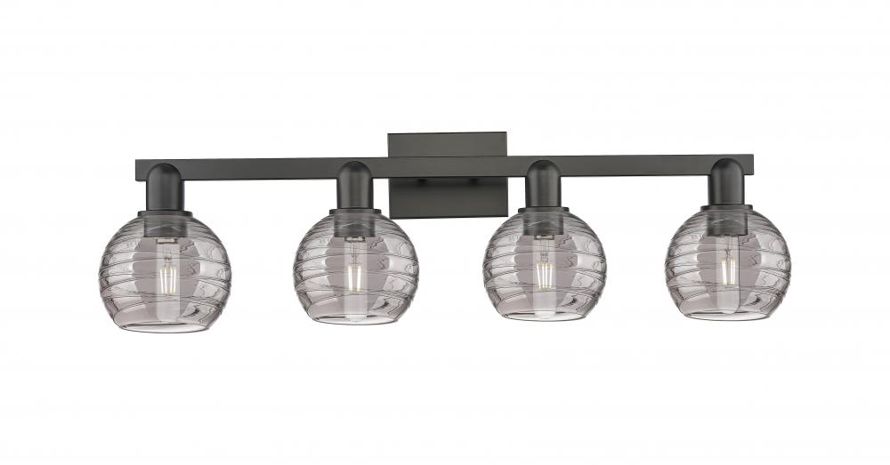 Athens Deco Swirl - 4 Light - 36 inch - Matte Black - Bath Vanity Light