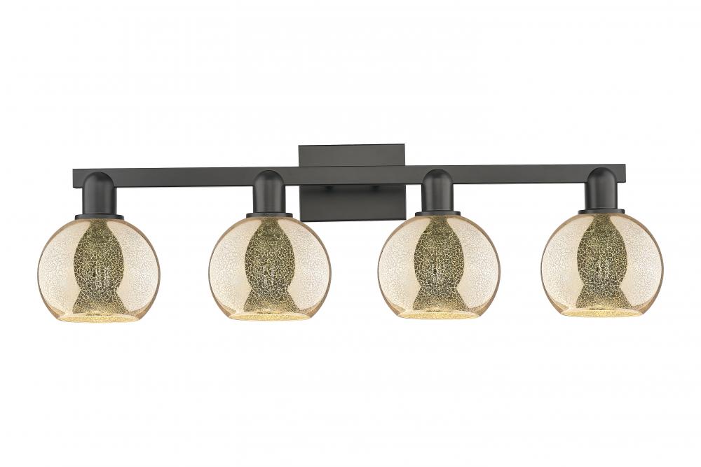 Athens - 4 Light - 33 inch - Matte Black - Bath Vanity Light