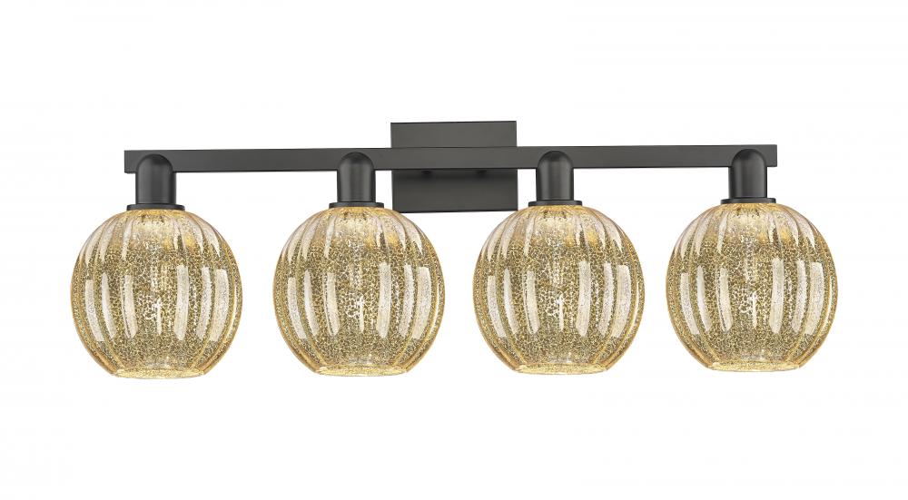 Preston Globe - 4 Light - 36 inch - Matte Black - Bath Vanity Light