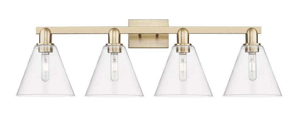 Berkshire Glass - 4 Light - 35 inch - Champagne Bronze - Bath Vanity Light