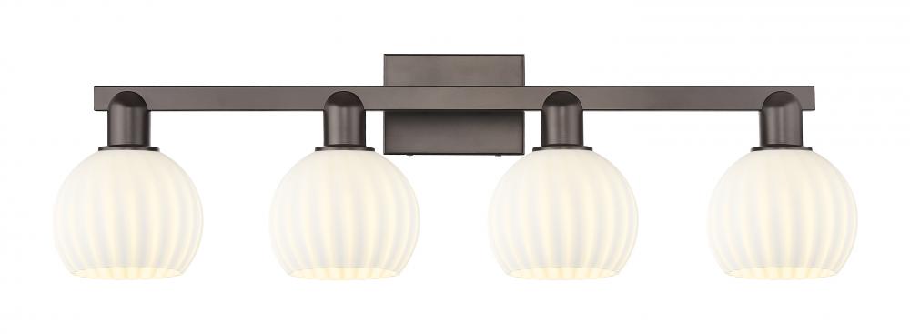 White Venetian - 4 Light - 33 inch - Oil Rubbed Bronze - Bath Vanity Light