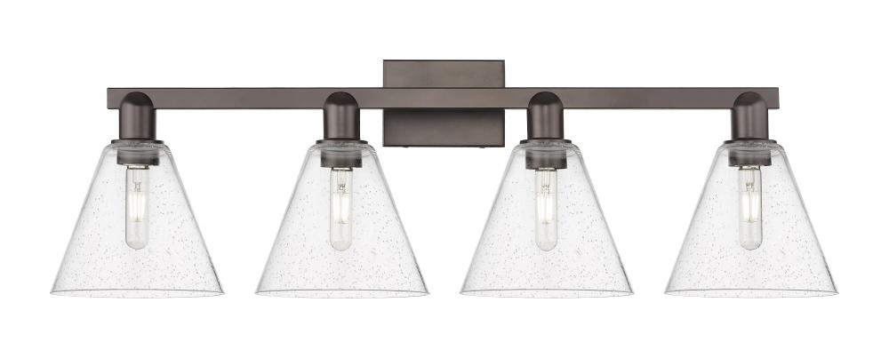 Berkshire Glass - 4 Light - 35 inch - Oil Rubbed Bronze - Bath Vanity Light