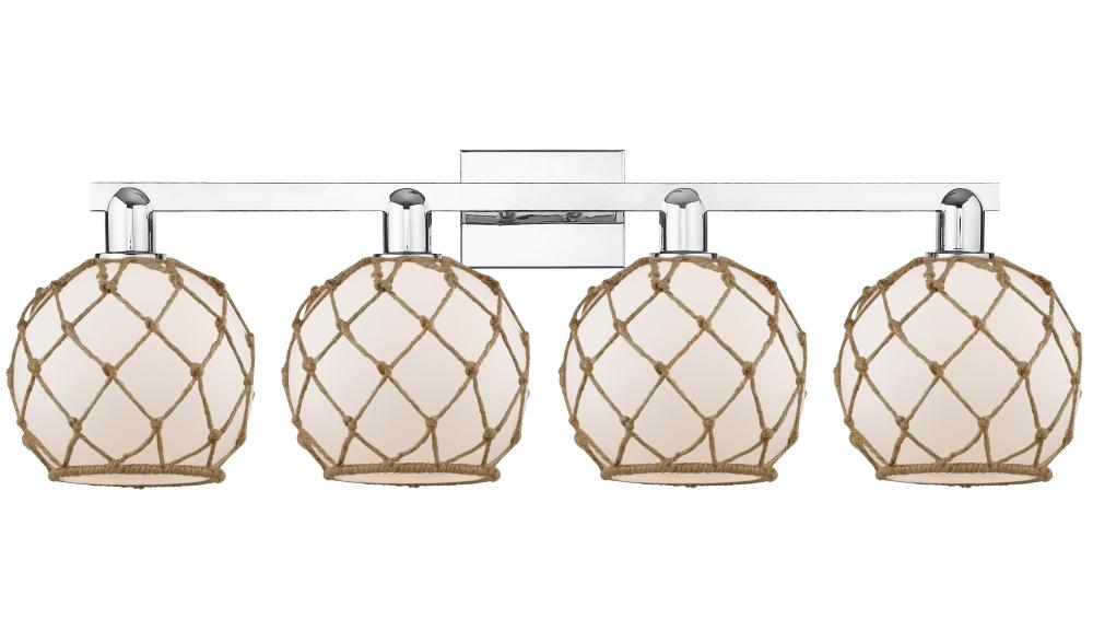 Farmhouse Rope - 4 Light - 35 inch - Polished Chrome - Bath Vanity Light